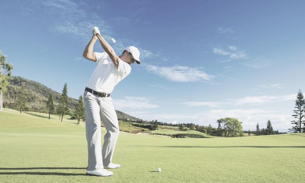 Body movement during swing the golf club